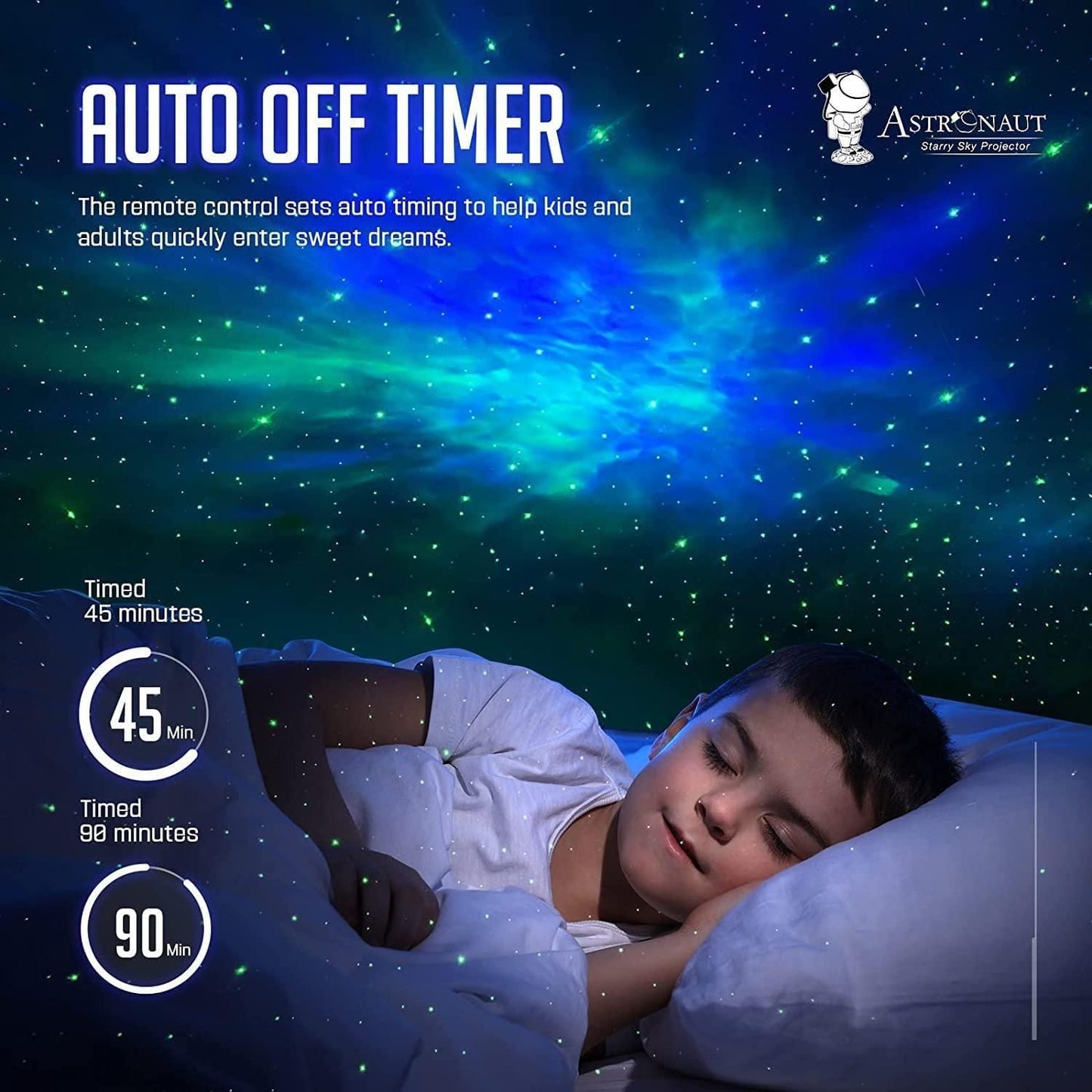 Astronaut Galaxy Projector with 360° Rotating Head and Remote Control – Star Night Light for Bedroom and Decor