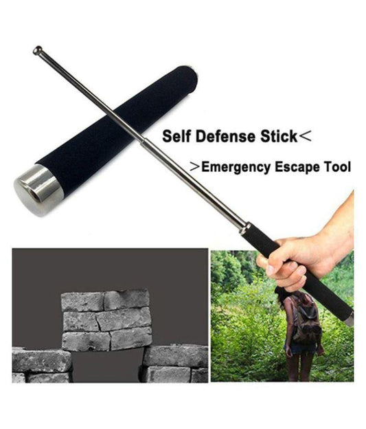 Heavy-Duty Self Defence Tactical Rod – Extendable Steel Stick with Sponge Grip for Safety and Outdoor Use