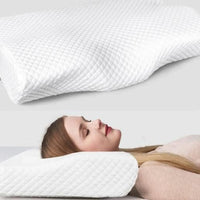 Orthopedic Memory Foam Pillow for Neck Pain Relief – Ergonomic Design, White