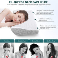 Orthopedic Memory Foam Pillow for Neck Pain Relief – Ergonomic Design, White
