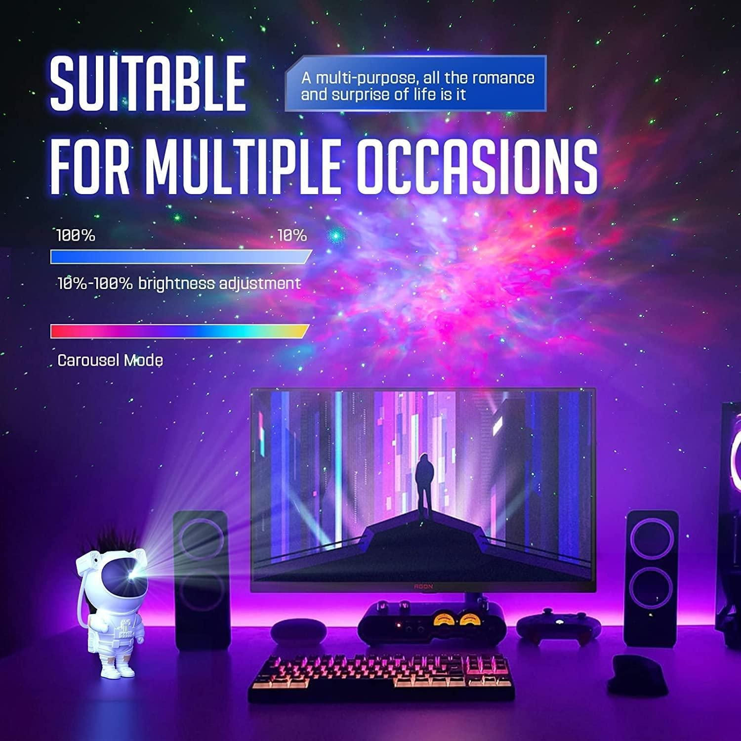 Astronaut Galaxy Projector with 360° Rotating Head and Remote Control – Star Night Light for Bedroom and Decor